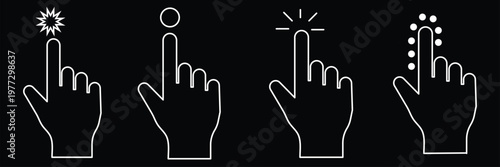 Hand click icon set. pointer icon vector. hand cursor icon