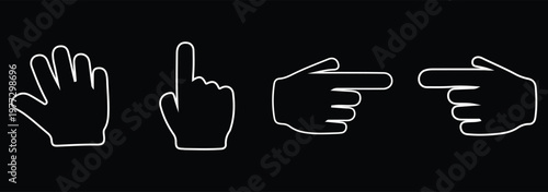 Hand click icon set. pointer icon vector. hand cursor icon