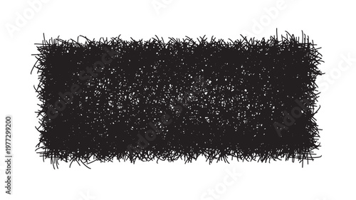 Grass texture with messy scribbles and white negative space, black ink illustration of lawn background