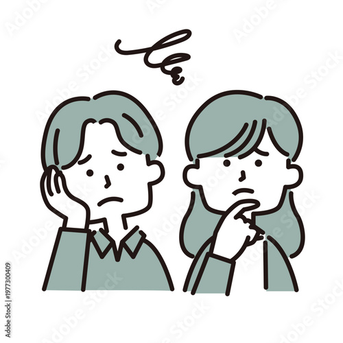 疑問符を浮かべる男女