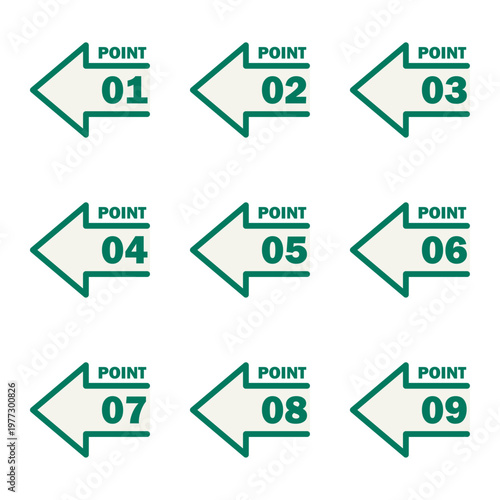 イラスト素材：ポイント,矢印,数字,付箋,注目,注意,重要