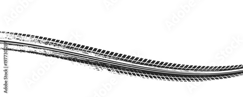 Black tire marks on road, Black rubber tire marks and tread marks, Tire trace track wheels texture and background,