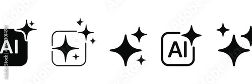 AI and sparkling clean icons artificial intelligence