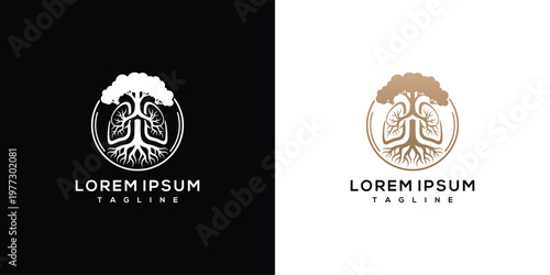 Creative Tree of Life Lungs Logo Design for Health and Nature Concepts