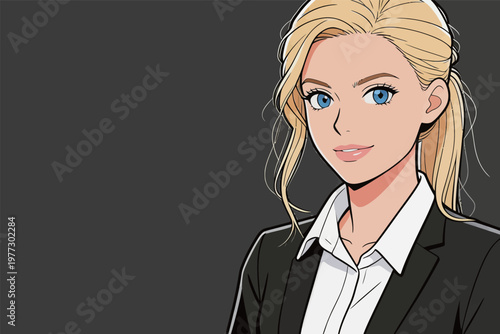 Portrait of Blond Businesswoman in Formal Suit