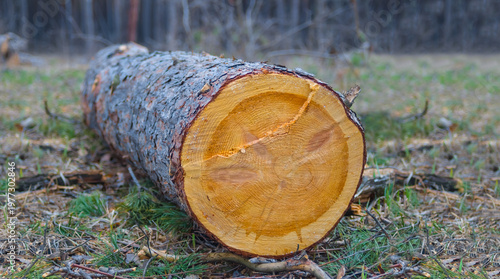 tree trunk on the forest glade