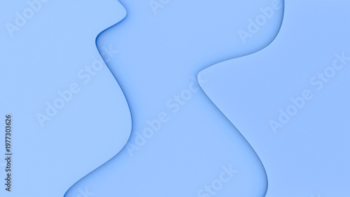 Minimalist abstract background with voluminous curves and soft shadows. A modern three-dimensional composition with smooth lines and flat surfaces for design.