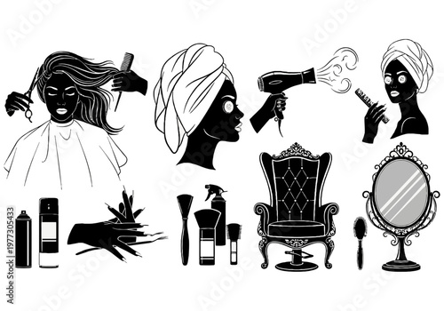 woman with hair dryer in Parlor