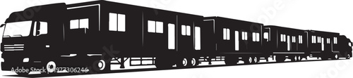 Black silhouette train, locomotive vector, transportation icon, rail vehicle