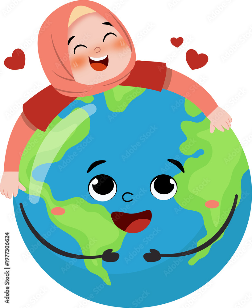 Naklejka premium Saving and love earth