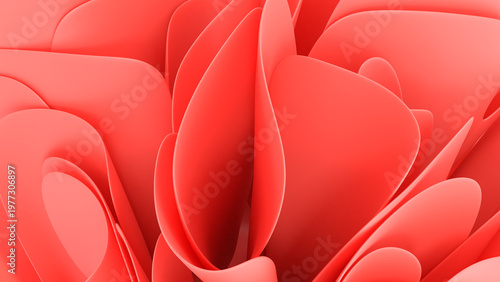 Abstract three-dimensional background with multi-layered smooth shapes and soft gradients. A modern, futuristic composition with dynamic curves for a stylish design.