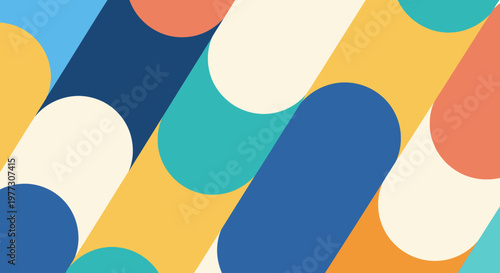 Colorful Pills or Capsules Arranged Diagonally.