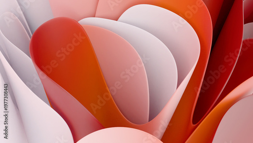 Abstract three-dimensional background with multi-layered smooth shapes and soft gradients. A modern, futuristic composition with dynamic curves for a stylish design.