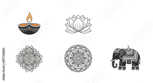 Diwali Festival Traditional Indian Decorations.