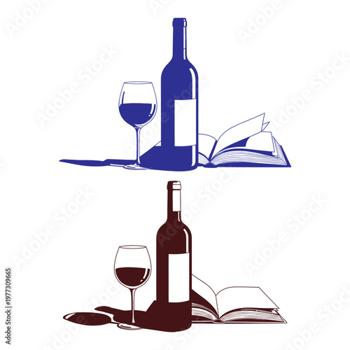 Wine still life a duo of artistic representations of wine and cheese