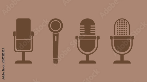 Four different types of microphones illustration.