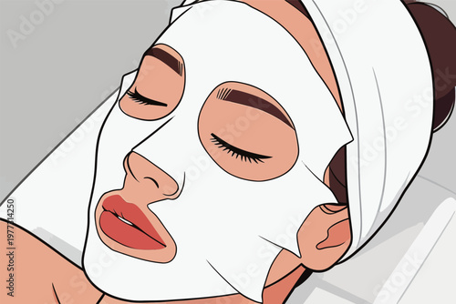 Woman with Facial Mask at Beauty Salon