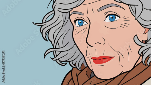 Portrait of an Elderly Woman with Gray Hair