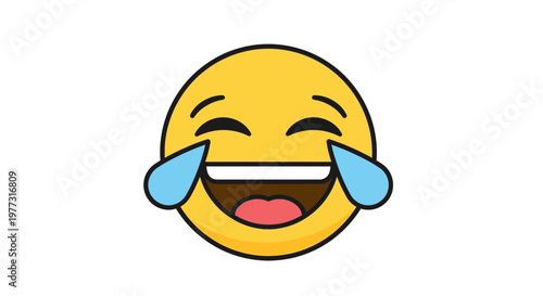 Laughing Emoji with Tears of Joy, Expressing Extreme Amusement and Happiness