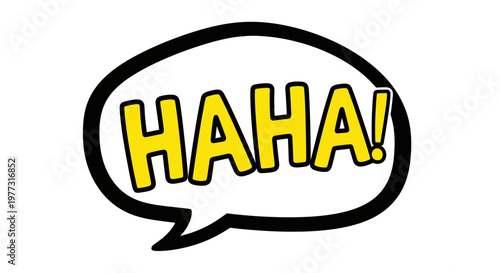 Laughing HAHA Speech Bubble Comic Style