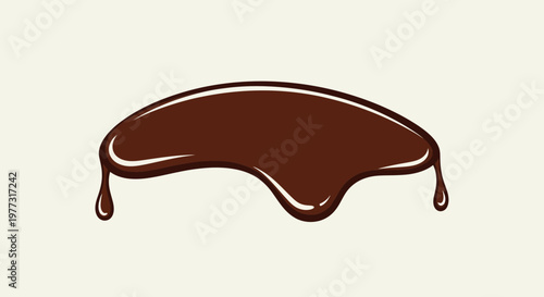 Melted Chocolate Drizzle, Liquid Dark Chocolate Splash, Dessert Ingredient, Sweet Sauce