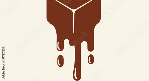 Melting Chocolate Cube Icon