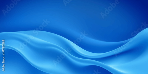 An artistic blue abstract wave design features a smooth flowing liquid texture with soft light patterns and a wavy silk satin fabric motion for a high-quality vector wallpaper backdrop