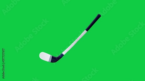 2D Animated Hockey Stick with Grip and Blade for Ice Sport Concept