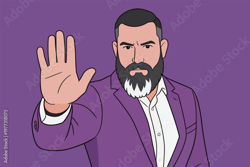 Businessman Making Stop Gesture Illustration