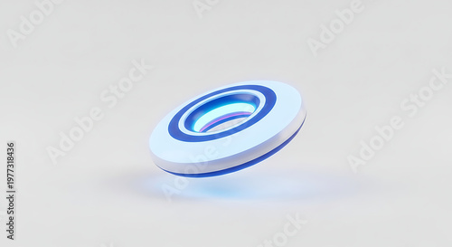 Abstract floating light ring isolated futuristic energy concept