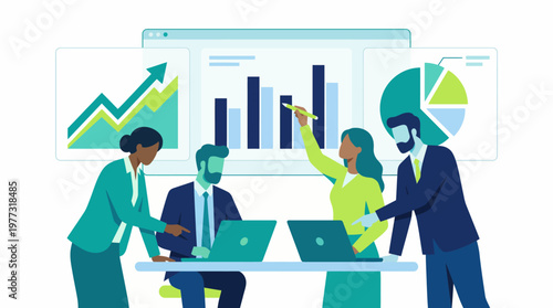 Company Performance Dashboard Analysis Financial Graph Illustration