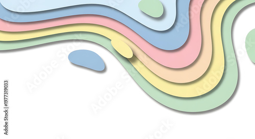 Abstract layered paper cut shapes isolated modern design background