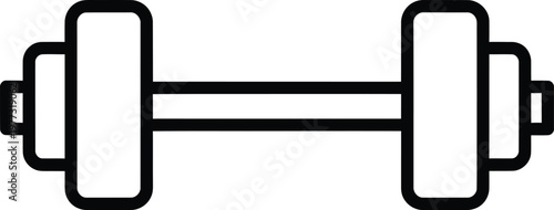 Simple black and white illustration of a classic barbell