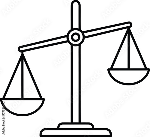 Illustration of a balanced scale symbolizing justice and equality