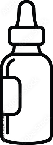 Black and white illustration of a dropper bottle with a handle