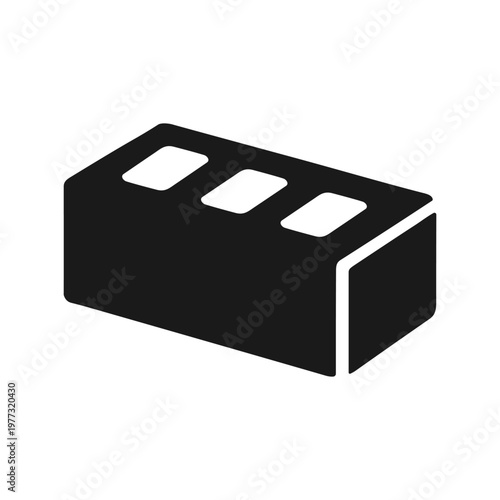 Brick masonry construction solid black icon vector illustration