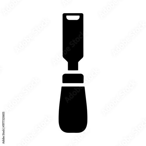 Wood chisel carpentry tool solid black icon vector illustration
