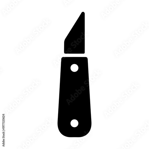 Utility knife cutting tool solid black icon vector illustration