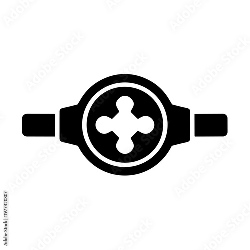 Threading die metalworking solid black icon vector illustration
