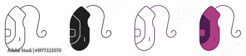 Hearing aid icon set, vector illustration.