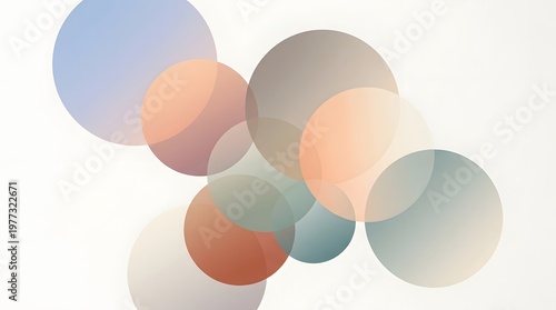 Abstract circular shapes with subtle gradients, modern minimal style