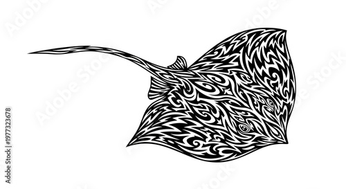 Tribal Stingray Tattoo Design Vector