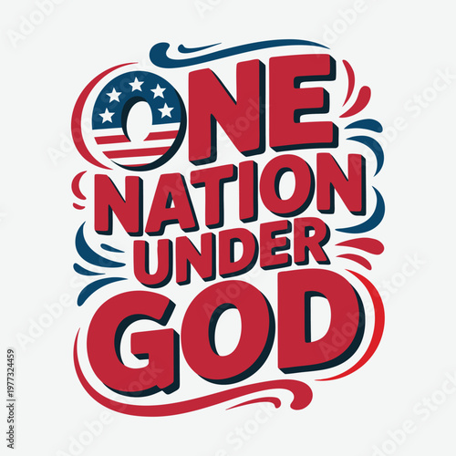 One Nation Under God Design 4th Of July T-Shirt Design