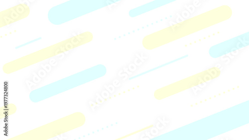 透過背景のパステルメンフィスデザイン 黄色と水色のかわいい幾何学パターン 横長16:9バナーやSNSに最適