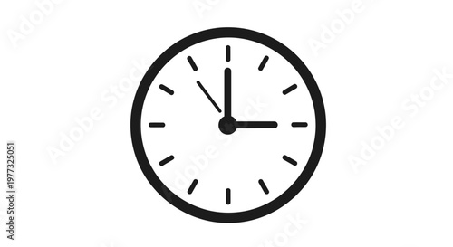 Simple clock icon showing time at three o'clock, black and white minimalist design