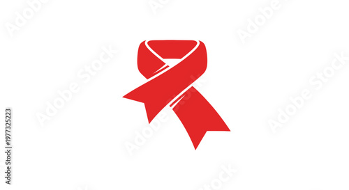Red ribbon symbol representing awareness and solidarity for causes and advocacy initiatives