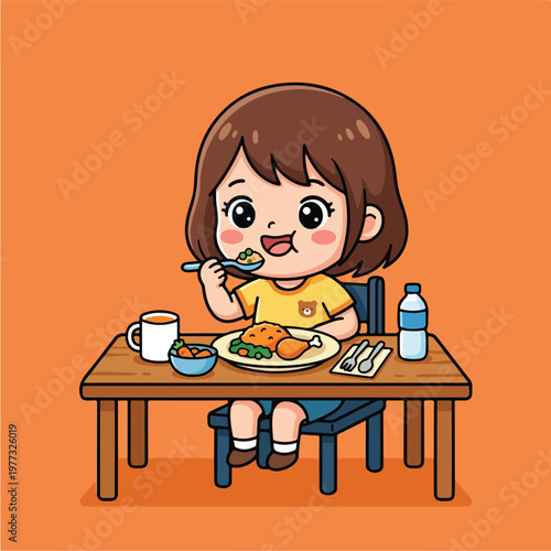 Child eating at a table.