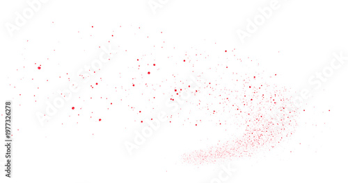 光り輝く赤い粒子が飛び散るイラスト：背景透過