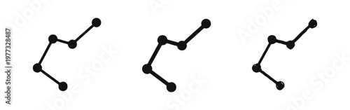 Constellation and Network Connection Icons Set in Outline Solid and Hand Drawn Styles
