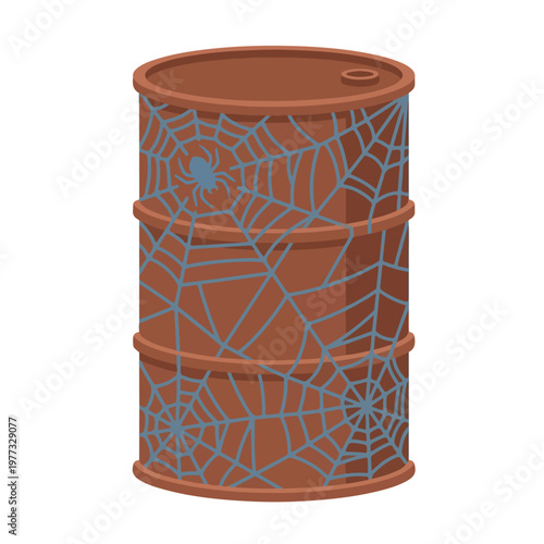 Empty Oil Barrel Drum Cobweb Scarcity Vector